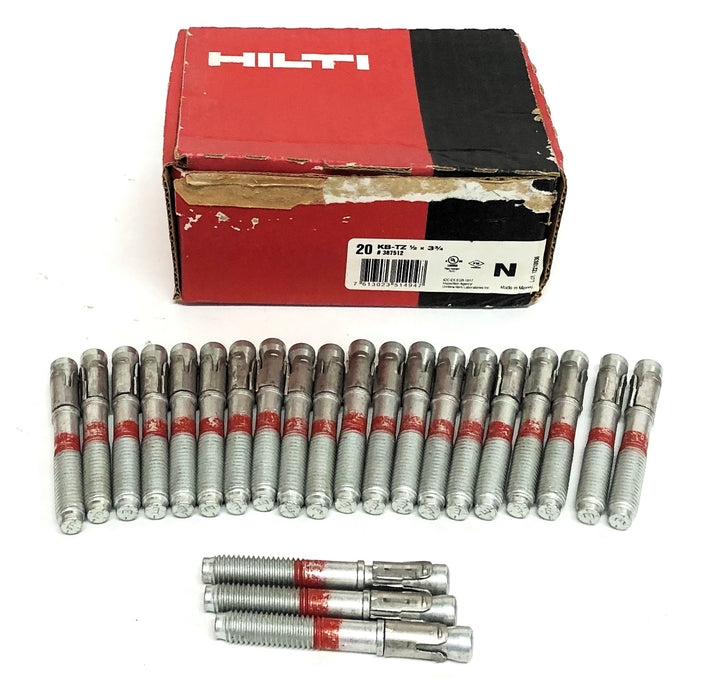 Hilti 1/2x3-3/4 Inch KB-TZ Expansion Anchor Bolt Only 387512 [Lot of 23] NOS