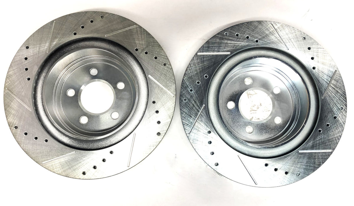 Powerstop Cross Drilled 2 Piece Brake Disc Set AR8371XPR (AR8371XL AR8371XR) NOS
