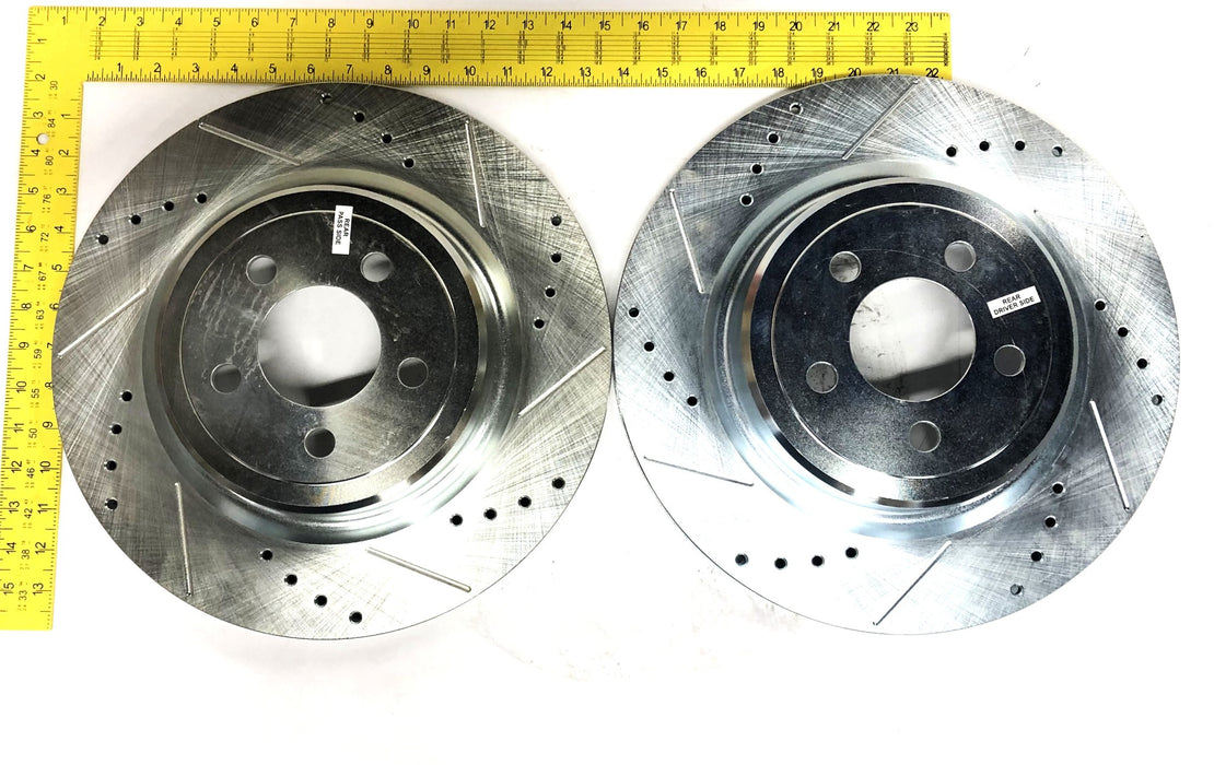 Powerstop Cross Drilled 2 Piece Brake Disc Set AR8371XPR (AR8371XL AR8371XR) NOS