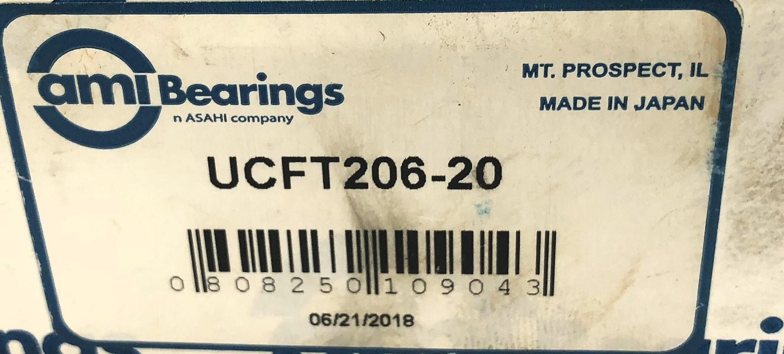 AMI/Asahi 2-Bolt Flanged Bearing UCFT206-20 NOS
