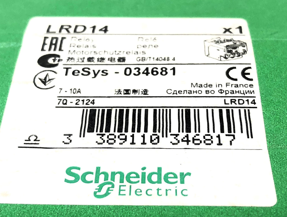 Schneider Electric TeSys Thermal Overload Relay LRD14 NOS