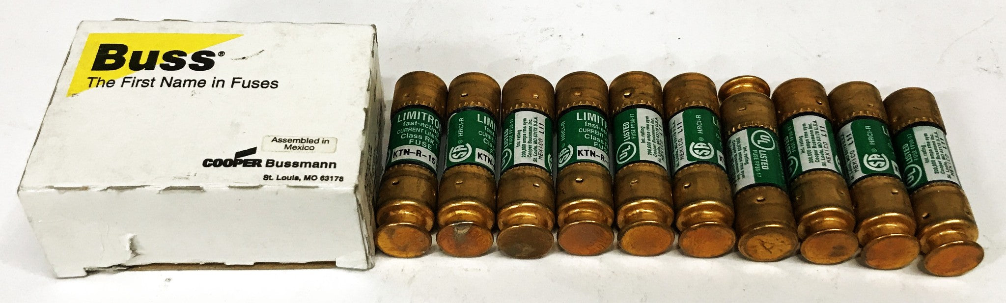 Cooper Bussmann Limitron 15 Amp Buses KTN-R-15 [Lot of 10] NOS