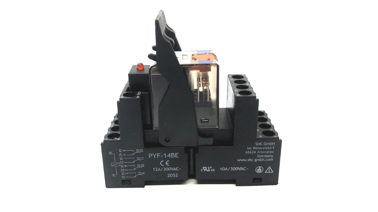 SHC/SCHRACK Relay W/ Base Socket PT570024/PYF-14BE NOS