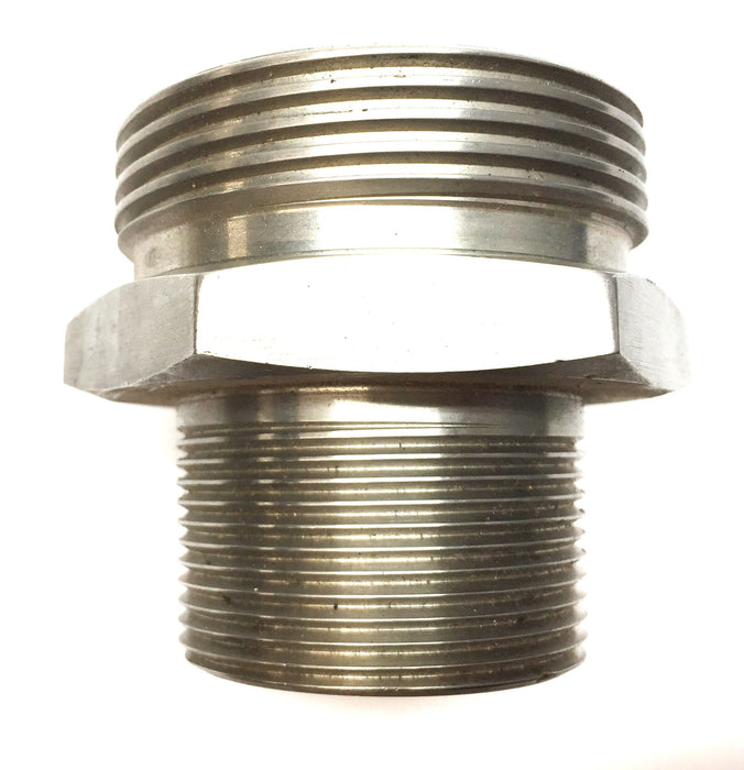 Unbranded 2"-11 x 2-1/2"-8 Stainless Steel Male Threaded Joint Coupler NOS