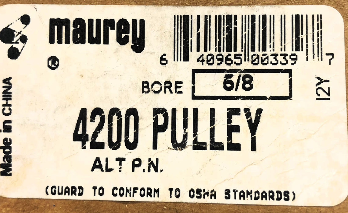 Maurey 5/8" Bore Pulley 4200X5/8 NOS