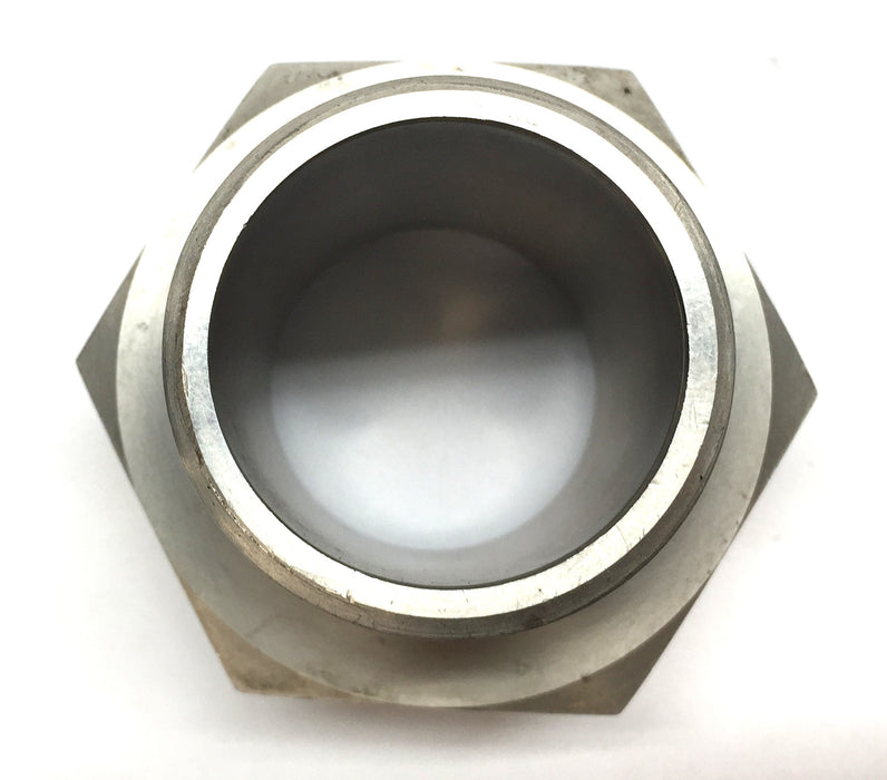 Unbranded 2"-11 x 2-1/2"-8 Stainless Steel Male Threaded Joint Coupler NOS