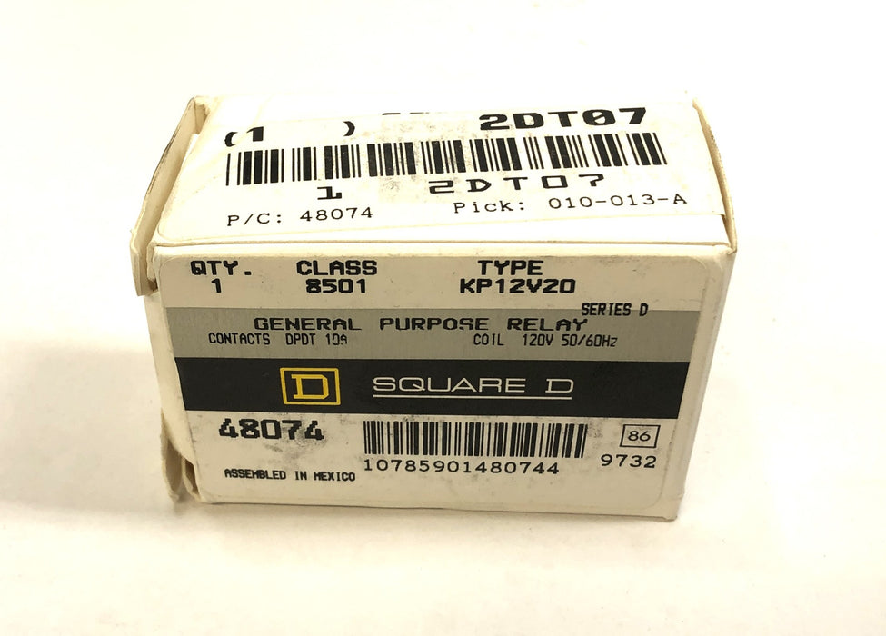 Square D Class 8501 Series D General Purpose Relay KP12V20 [Lot of 2] NOS