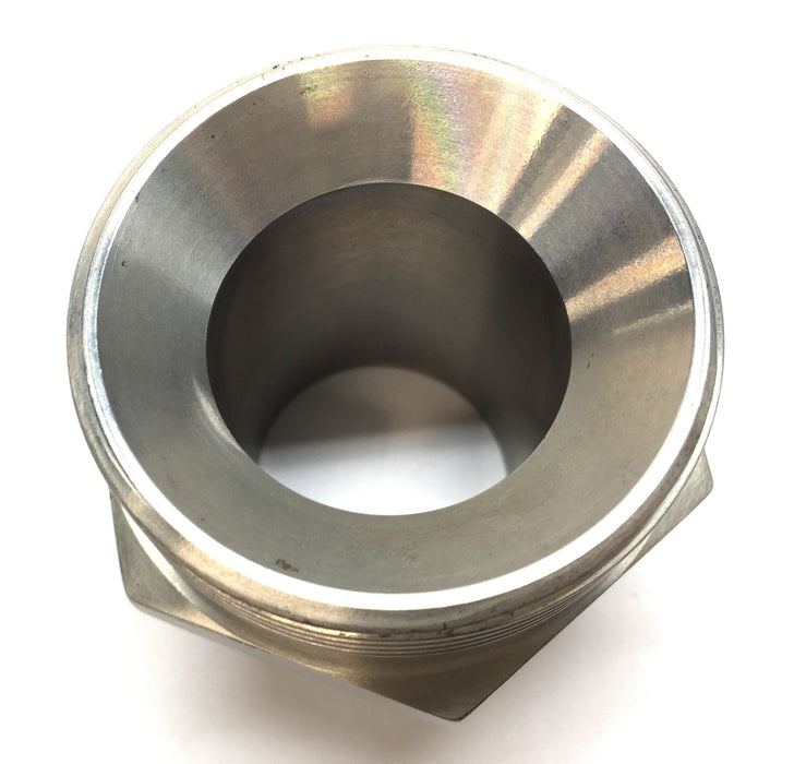Unbranded 2"-11 x 2-1/2"-8 Stainless Steel Male Threaded Joint Coupler NOS