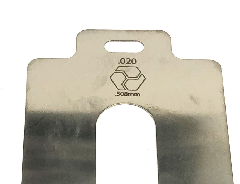 Maudlin 3x3 Inch .020 .508mm Slotted Shim 2NZN2 [Lot of 18] NOS