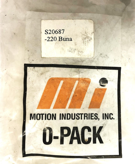 Motion Industries 220 Buna O-Ring S20687 [Lot of 8] NOS