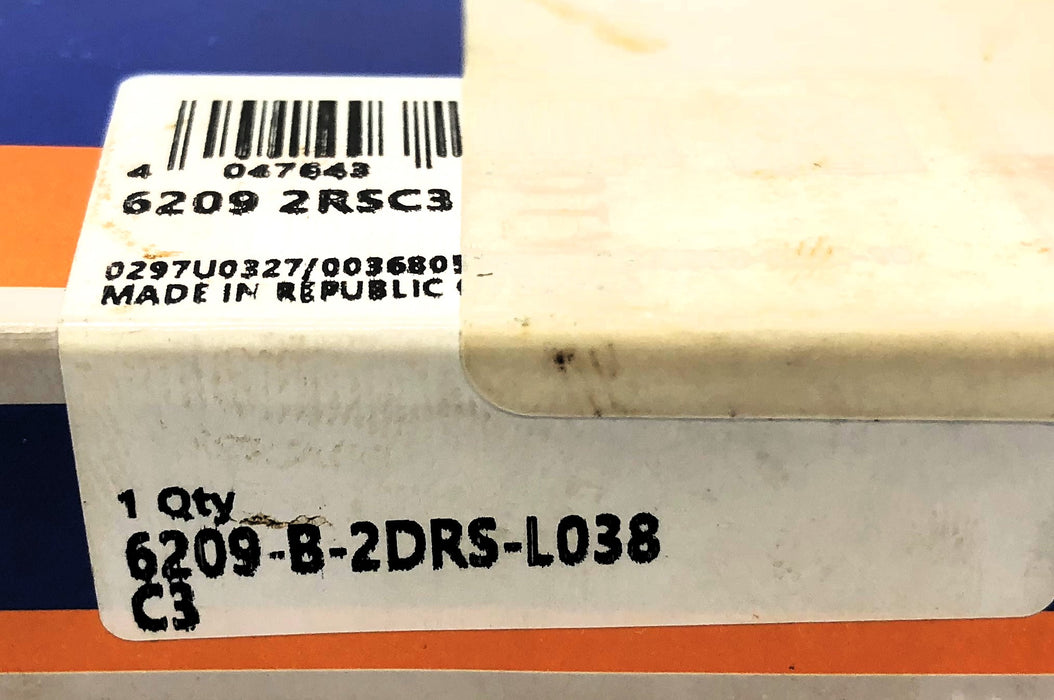 KBC Deep Groove Ball Bearing 6209-B-2DRS-L038-C3 NOS