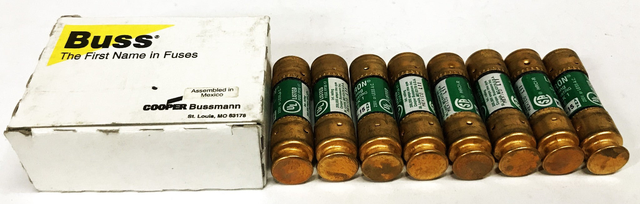 Cooper Bussmann Limitron 15 Amp Buses KTN-R-15 [Lot of 8] NOS