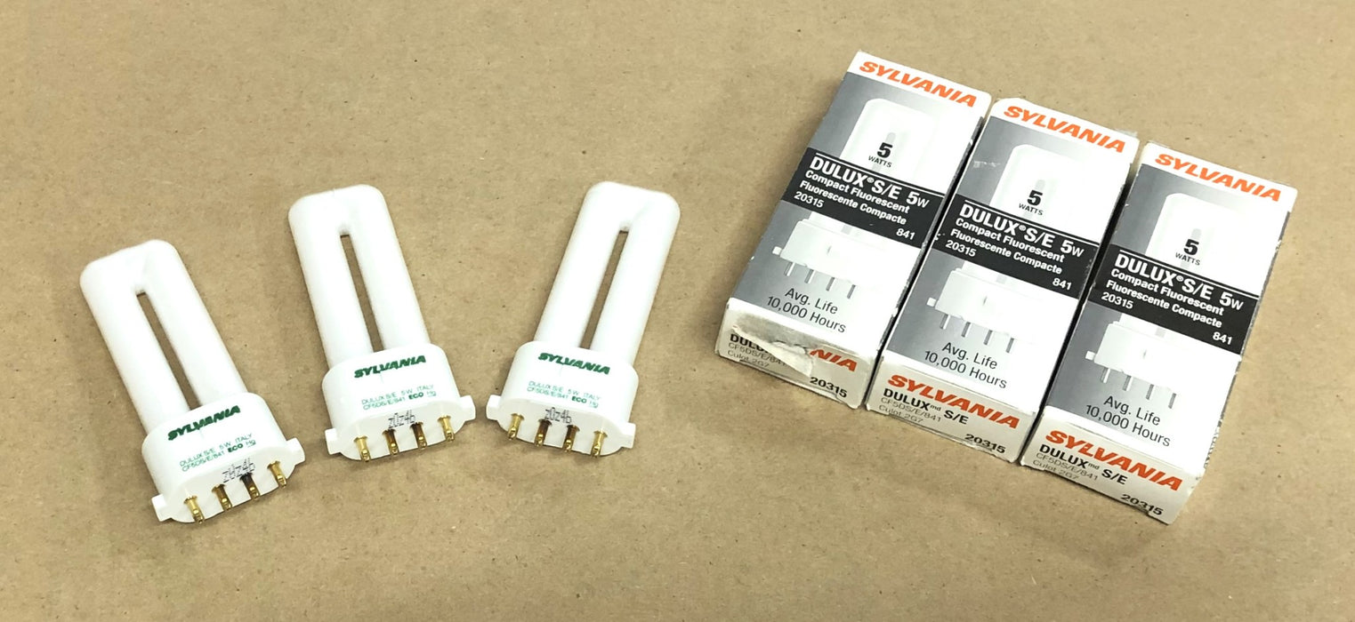 Sylvania Deluze S/E 2G7 Base 5W Twin Tube CF5DS/E/841 (20315) [Lot of 3] NOS