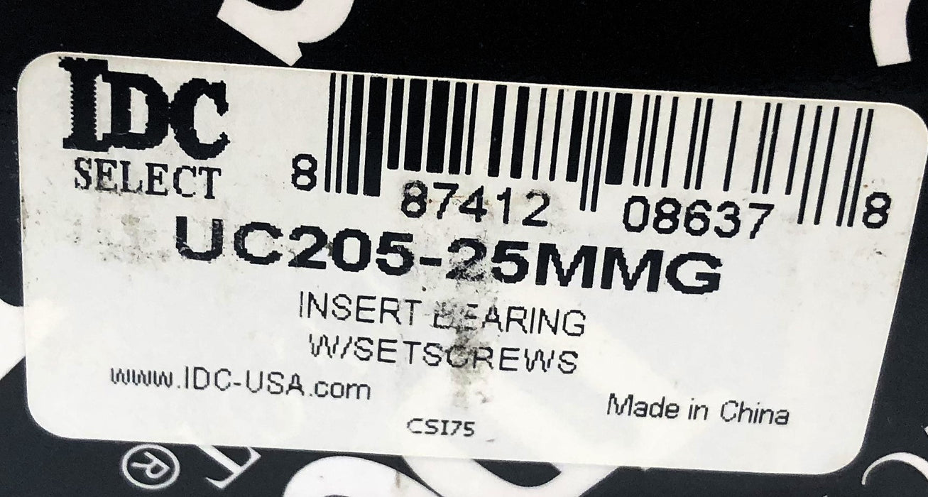 IDC Insert Ball Bearing UC205-25MMG NOS