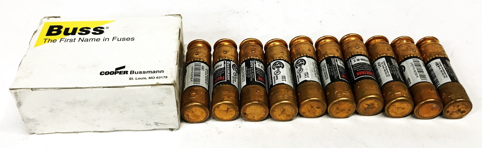 Cooper Bussmann Fusetron 5 Amp Fuses FRN-R-5 [Lot of 10] NOS