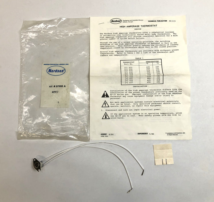 Nordson High Amperage Thermostat 271930A NOS