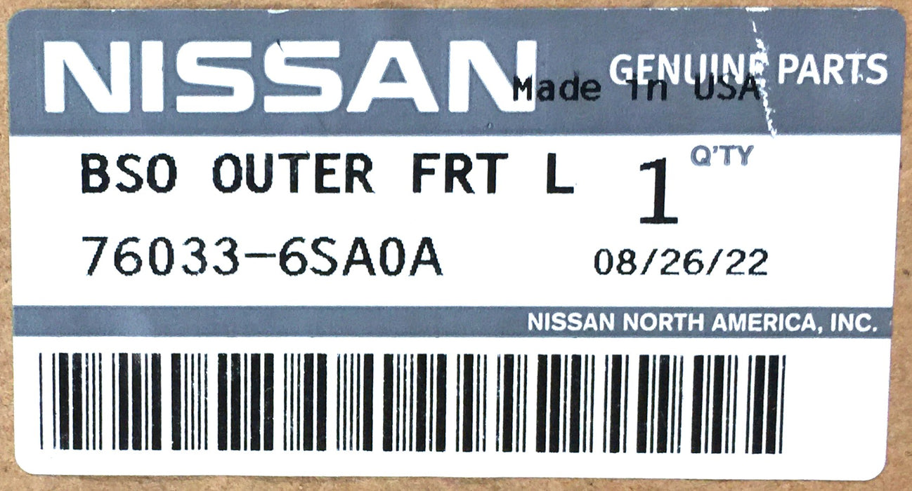 Nissan Group Aperture Body Outer-Side Uniside Panel 76033-6SA0A NOS FREIGHT