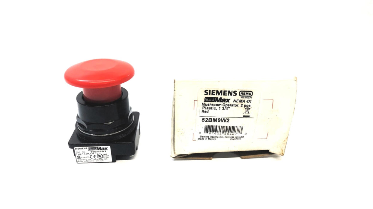 Siemens 1-3/4" 2 Position Mushroom Operator Switch 52BM9W2 NOS
