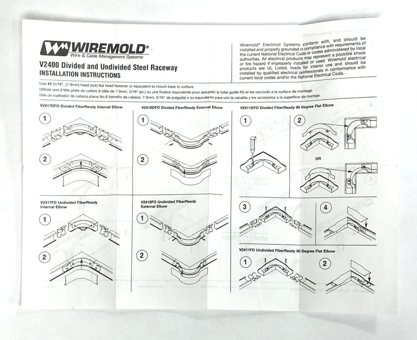 Legrand Fiber-Ready Divided Entrance End Fog White Missing Screws 2410DFO-FW NOS