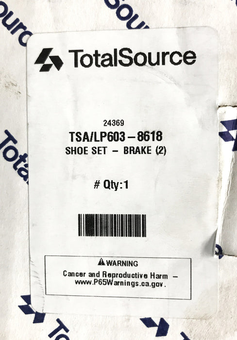 Total Source Forklift Brake Shoe Set LP603-8618 NOS