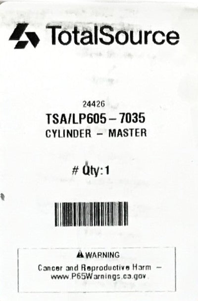 Total Source Forklift Master Cylinder LP605-7035 NOS