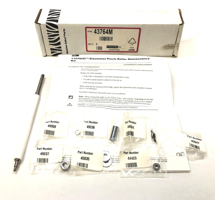 Zebra Elastomer Pinch Roller Maintenance Kit 43764M NOS