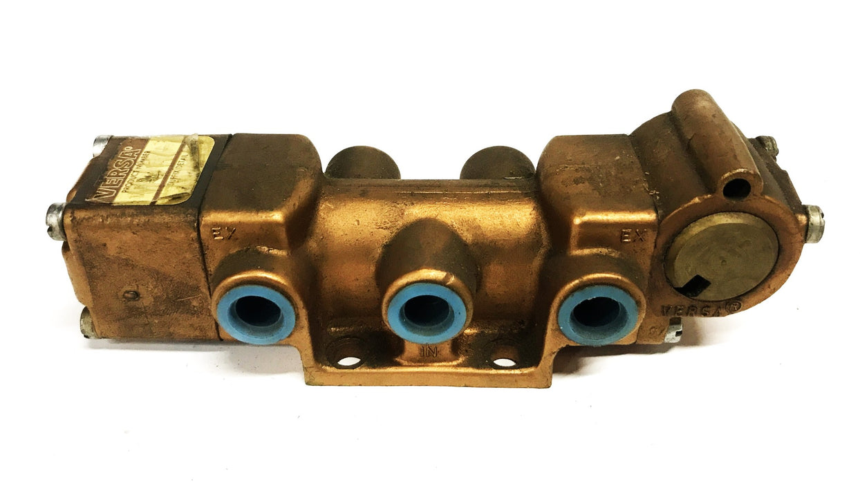 Versa Brass 4-Way 3-position Pneumatic Valve VUT-4304 NOS