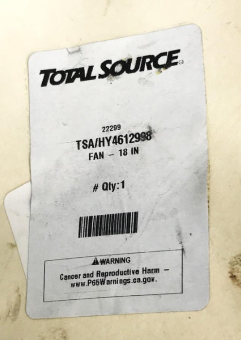 Total Source Hyster 18 inch PVC Fan Blade HY4612998 NOS