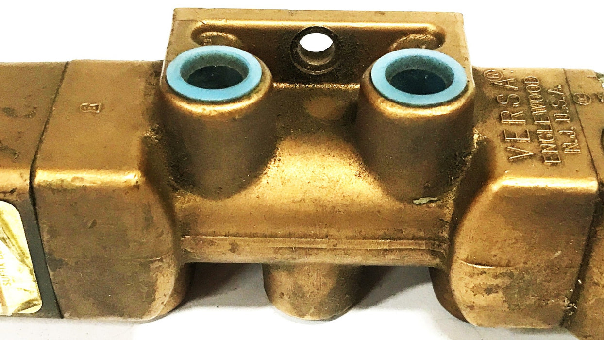 Versa Brass 4-Way 3-position Pneumatic Valve VUT-4304 NOS