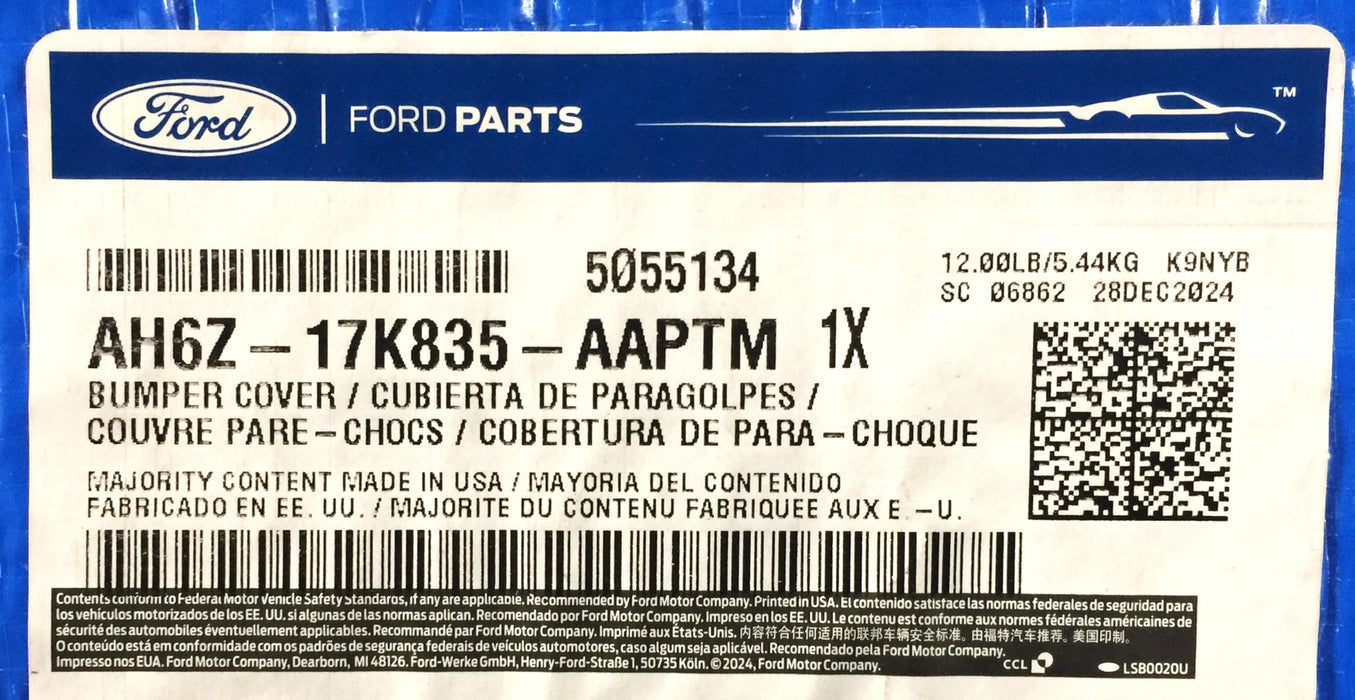Ford Bumper Cover AH6Z-17K835-AAPTM (AH6Z17K835AAPTM) NOS FREIGHT