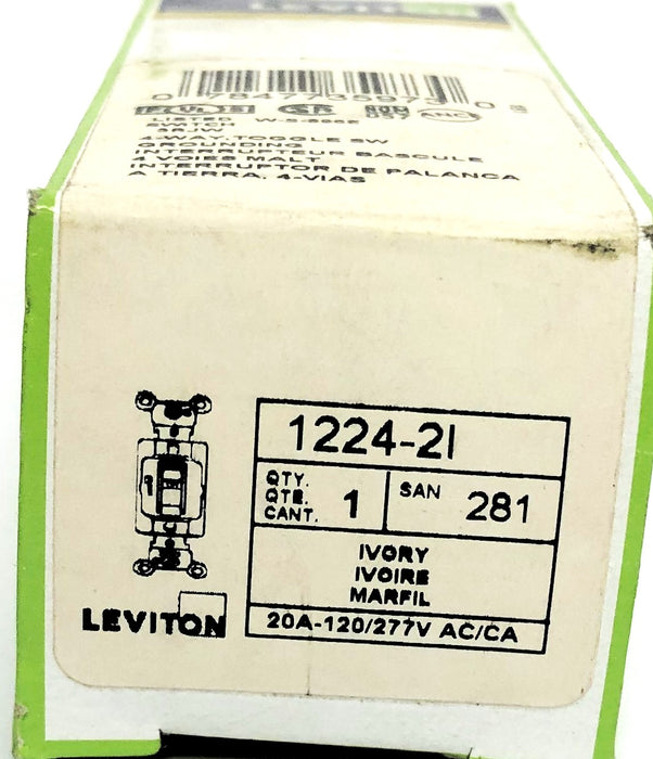 Leviton Ivory 20A 120/277W 3-Way Switch 1224-2I [Lot of 3] NOS