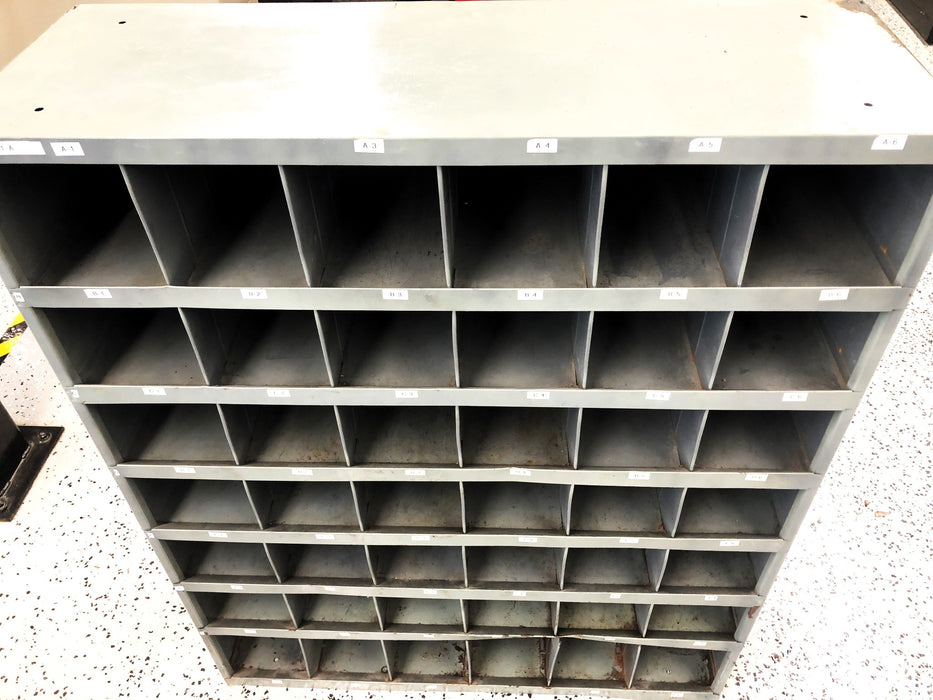Unbranded MFG 42 Compartment Metal Storage Shelf USED LOCAL PICKUP ONLY