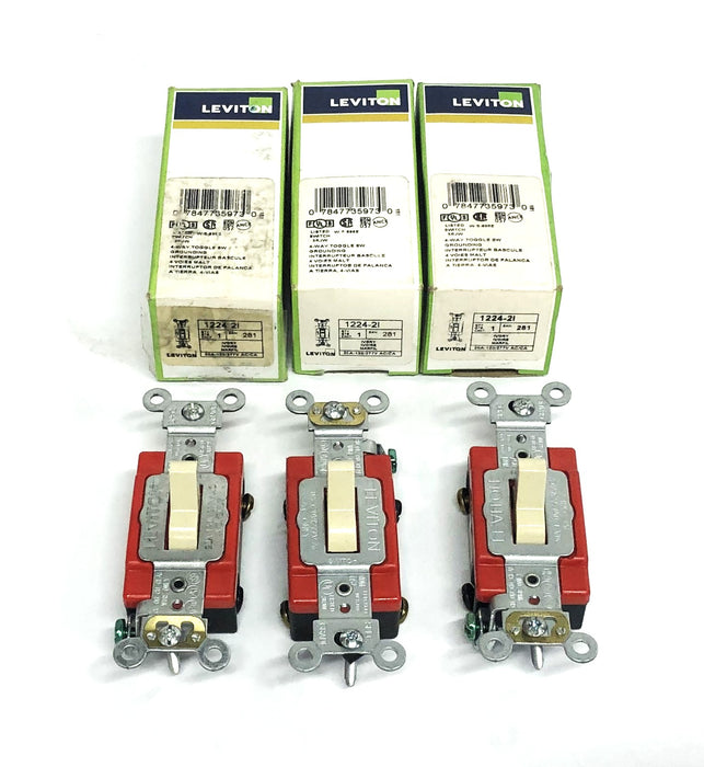 Leviton Ivory 20A 120/277W 3-Way Switch 1224-2I [Lot of 3] NOS