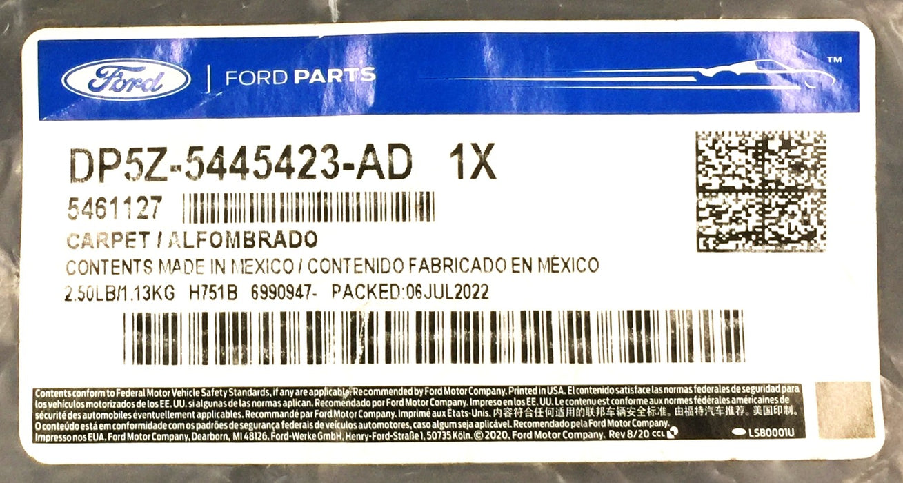 Ford Truck Side Carpet Trim Panel DP5Z-5445423-AD (DP5Z5445423AD) NOS