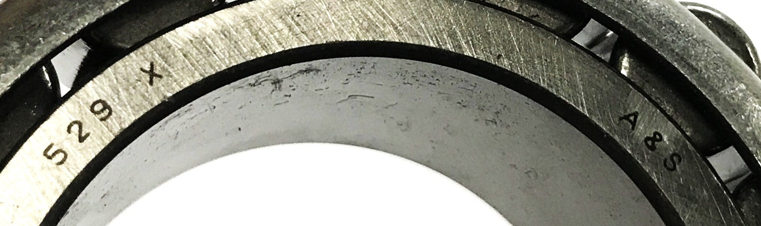 A & S Tapered Roller Bearing Cone 529-X NOS