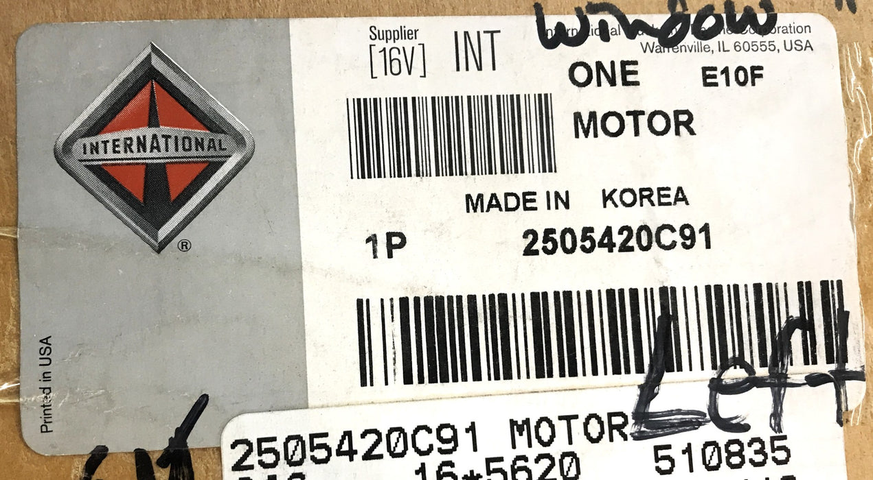 International Window Motor Assembly 2505420C91 NOS