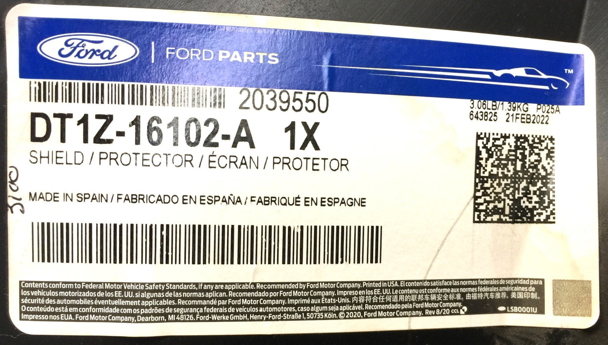 Ford Fender Liner DT1Z-16102-A (DT1Z16102A) NOS
