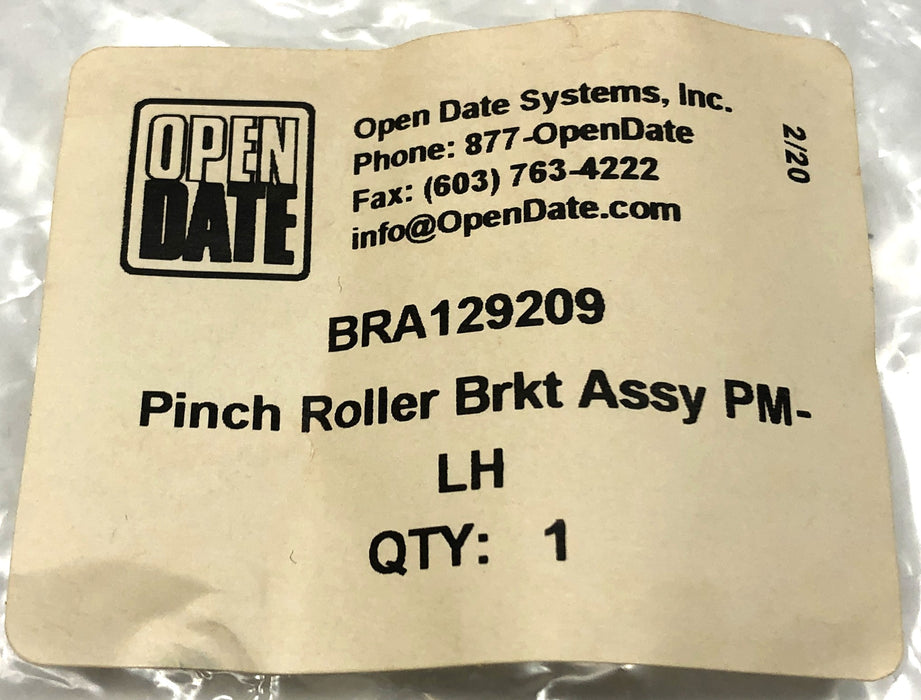 Open Date Systems Pinch Roller Bracket Assembly BRA129209 [Lot of 2] NOS