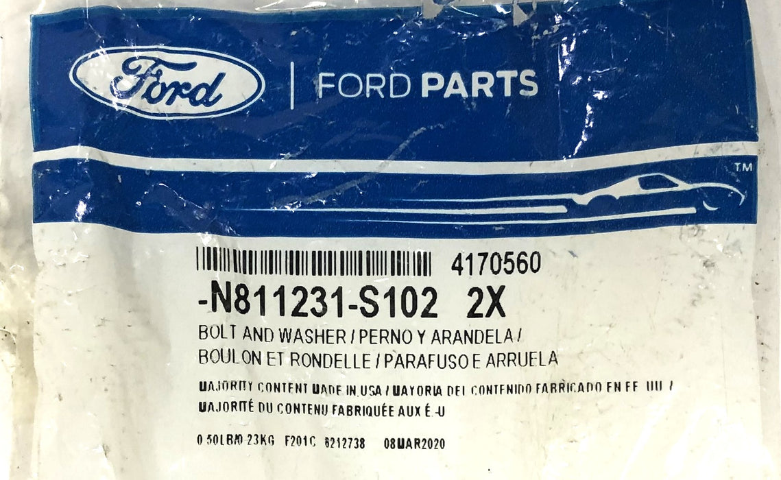 Ford Bolt And Washer N811231-S102 [Lot of 6] NOS