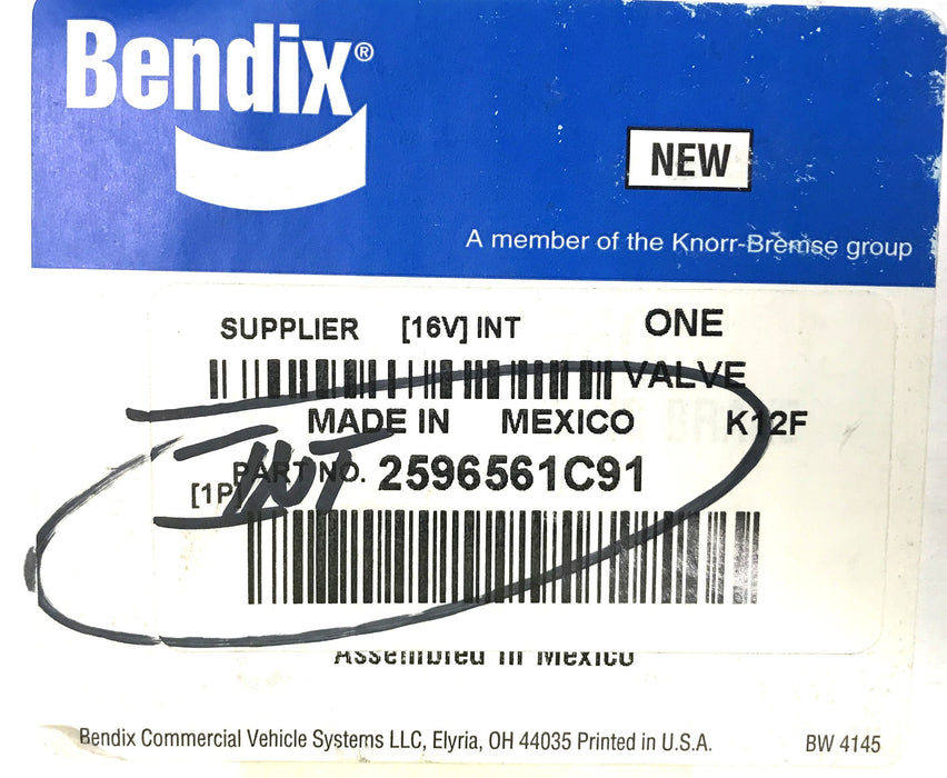 Bendix Modulating Spring Brake Valve 2596561C91 NOS