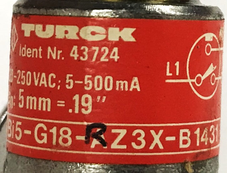 Turck Proximity Sensor Bi5-G18-RZ3X-B1431-43724 NOS