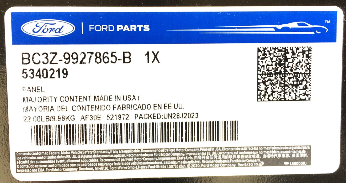 Ford Truck Bed Panel BC3Z-9927865-B NOS FREIGHT