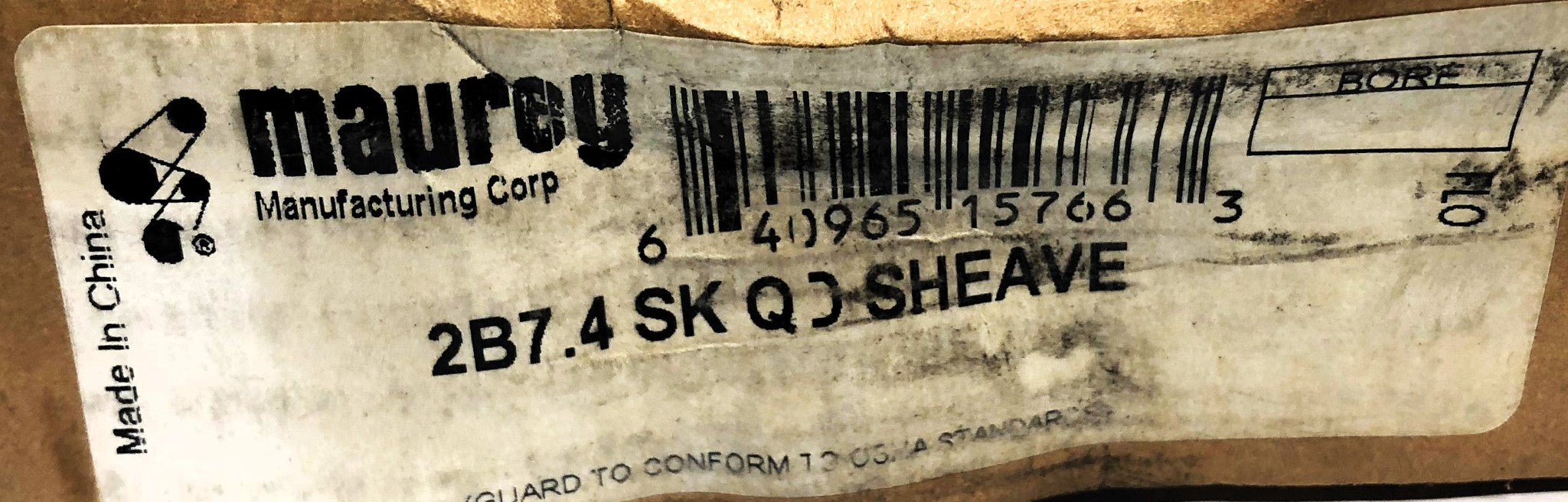 Maurey Double Groove Sheave 2B7.4SK (2B7.4SKQD) NOS