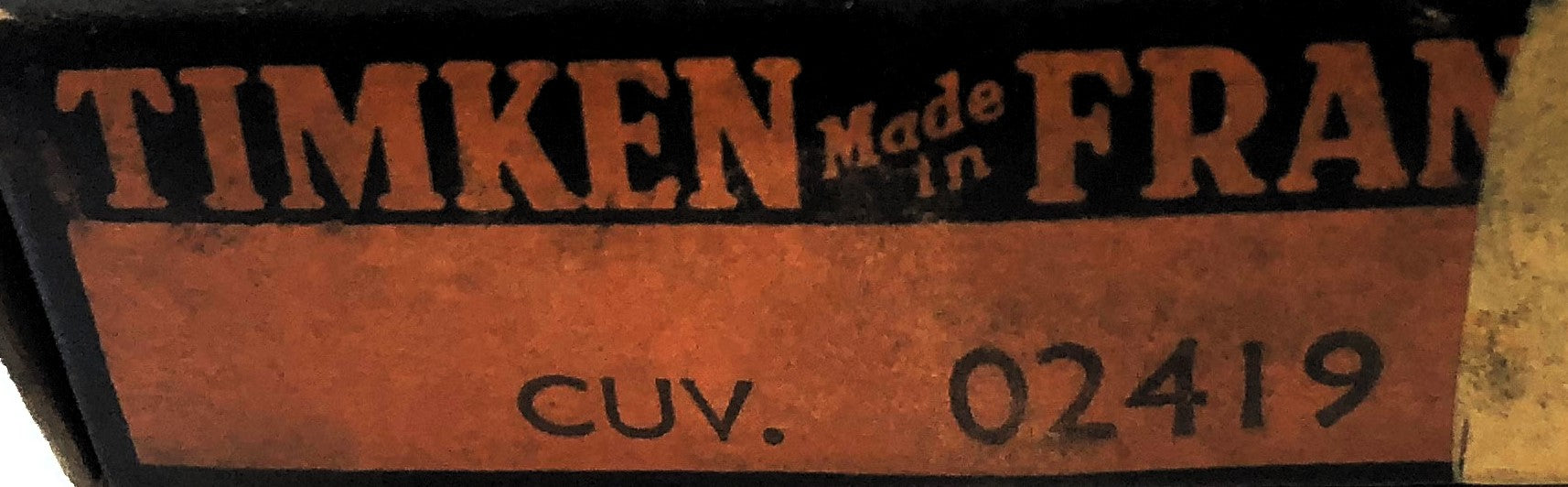 Timken Tapered Roller Bearing Cup Made in France 02419 NOS