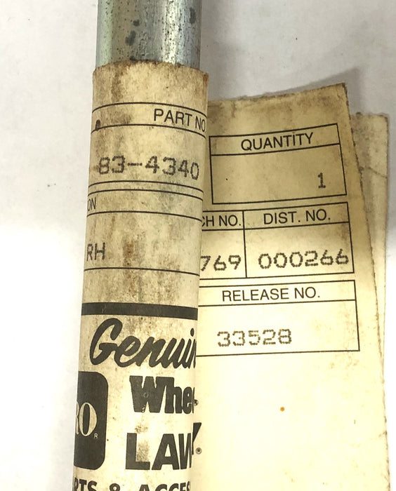 Toro Tract RH Tube Assembly 83-4340 NOS