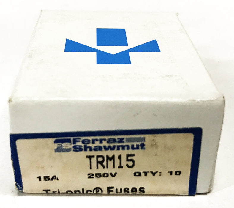 Ferraz Shawmut 15 Amp 250 Volt Time Delay Midget Fuse TRM15 [Lot of 10] NOS