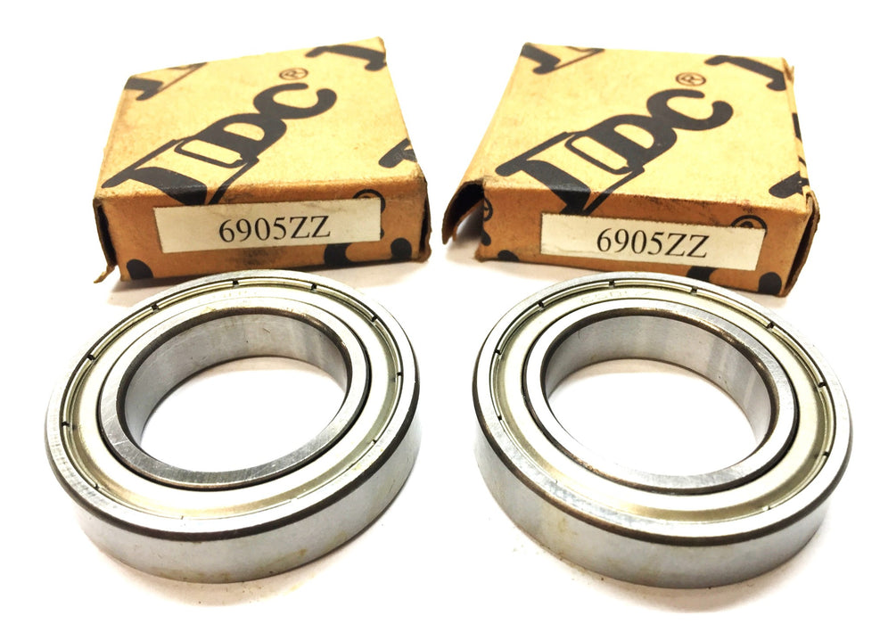 IDC Steel Sealed Roller Bearing 6905Z (6905ZZ) [Lot of 2] NOS