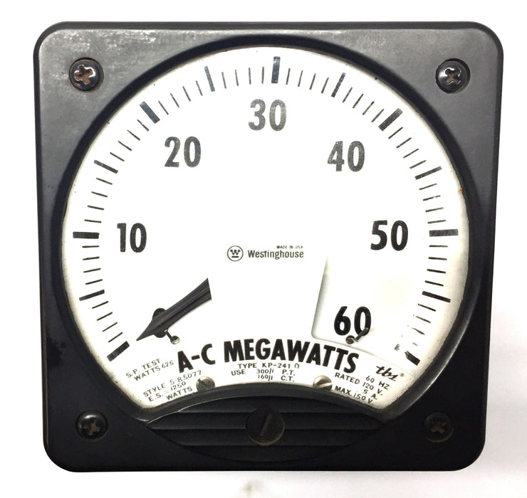 Westinghouse A-C Megawatts Panel Meter KP-241 USED