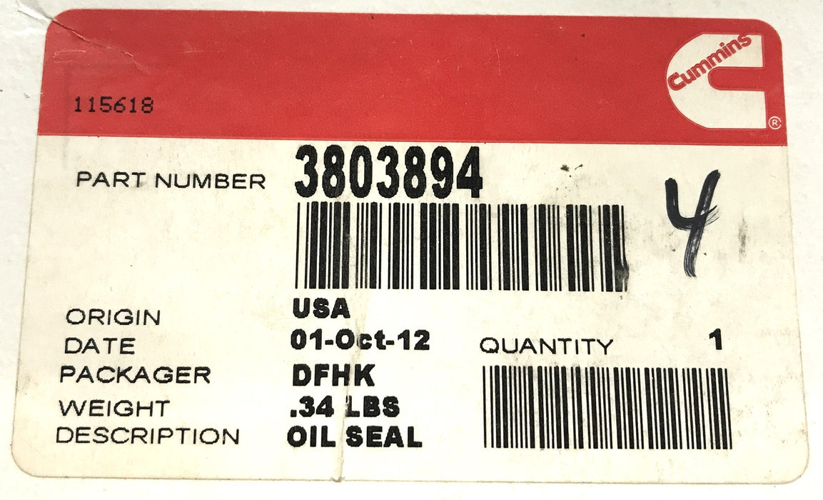 Cummins Engine Oil Seal Kit 3803894 NOS