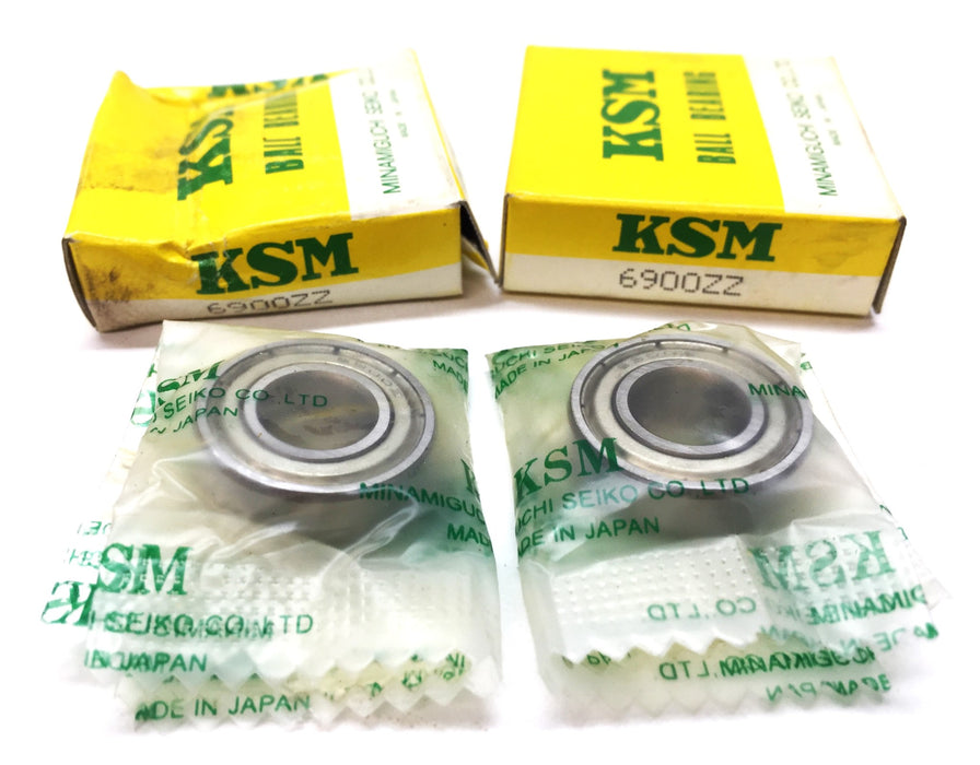 KSM Steel Sealed Roller Bearing 6900Z (6900ZZ) [Lot of 2] NOS